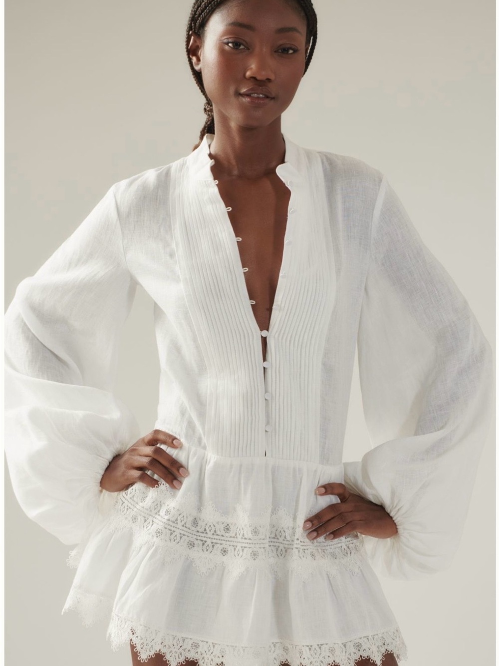 Bardot Antonia White Lace Trim Mini Dress.